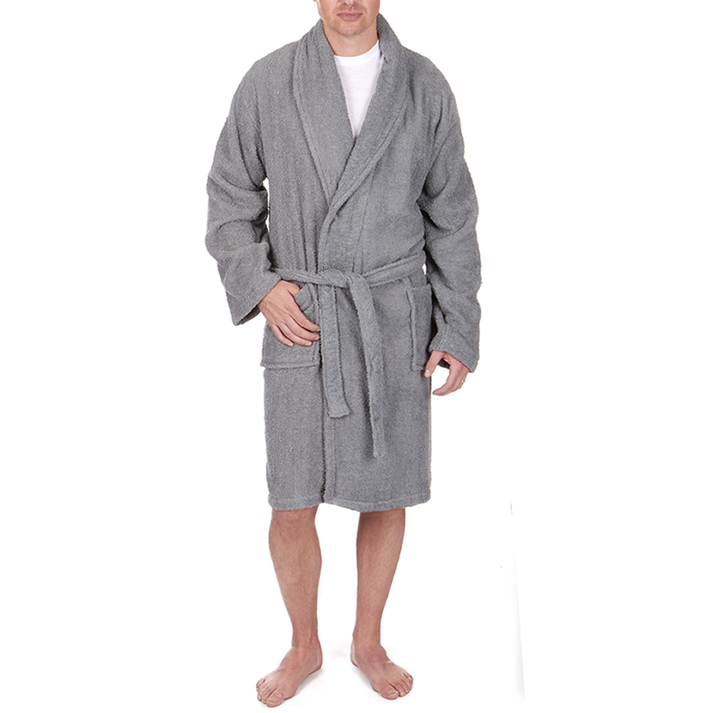 Mens Premium Hooded 100% Cotton Towelling Bathrobe Dressing Gown