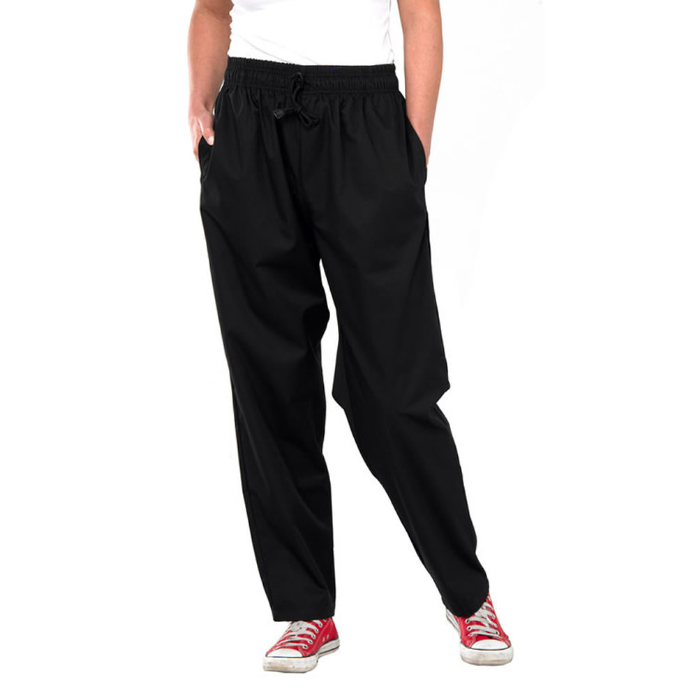 Chef Trousers Pants Elasticated Chefs White Bottoms Cooks Bar Unisex Mens Ladies