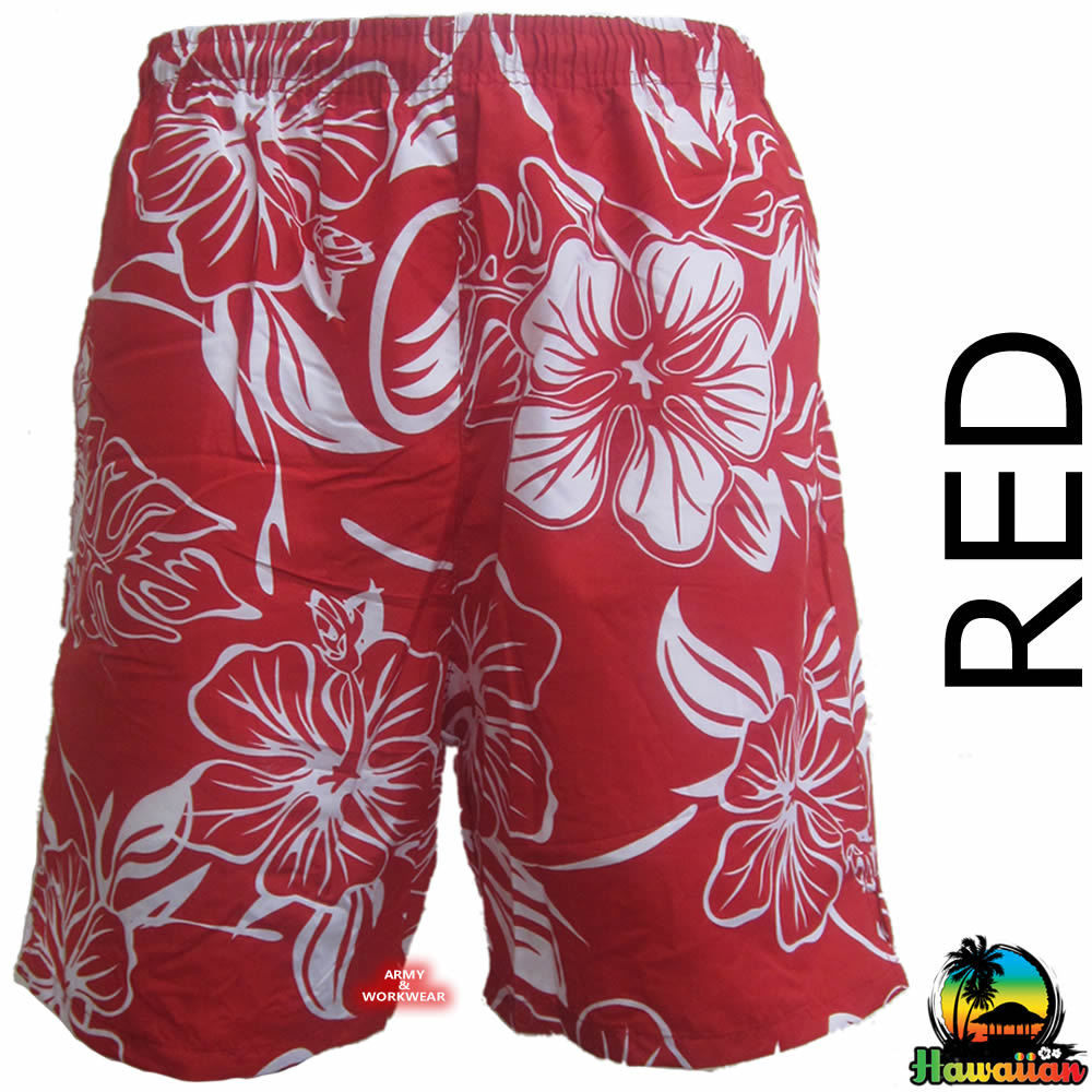 Floral Shorts Lightweight Summer Hawaiian Surf Beach Party Top Mens