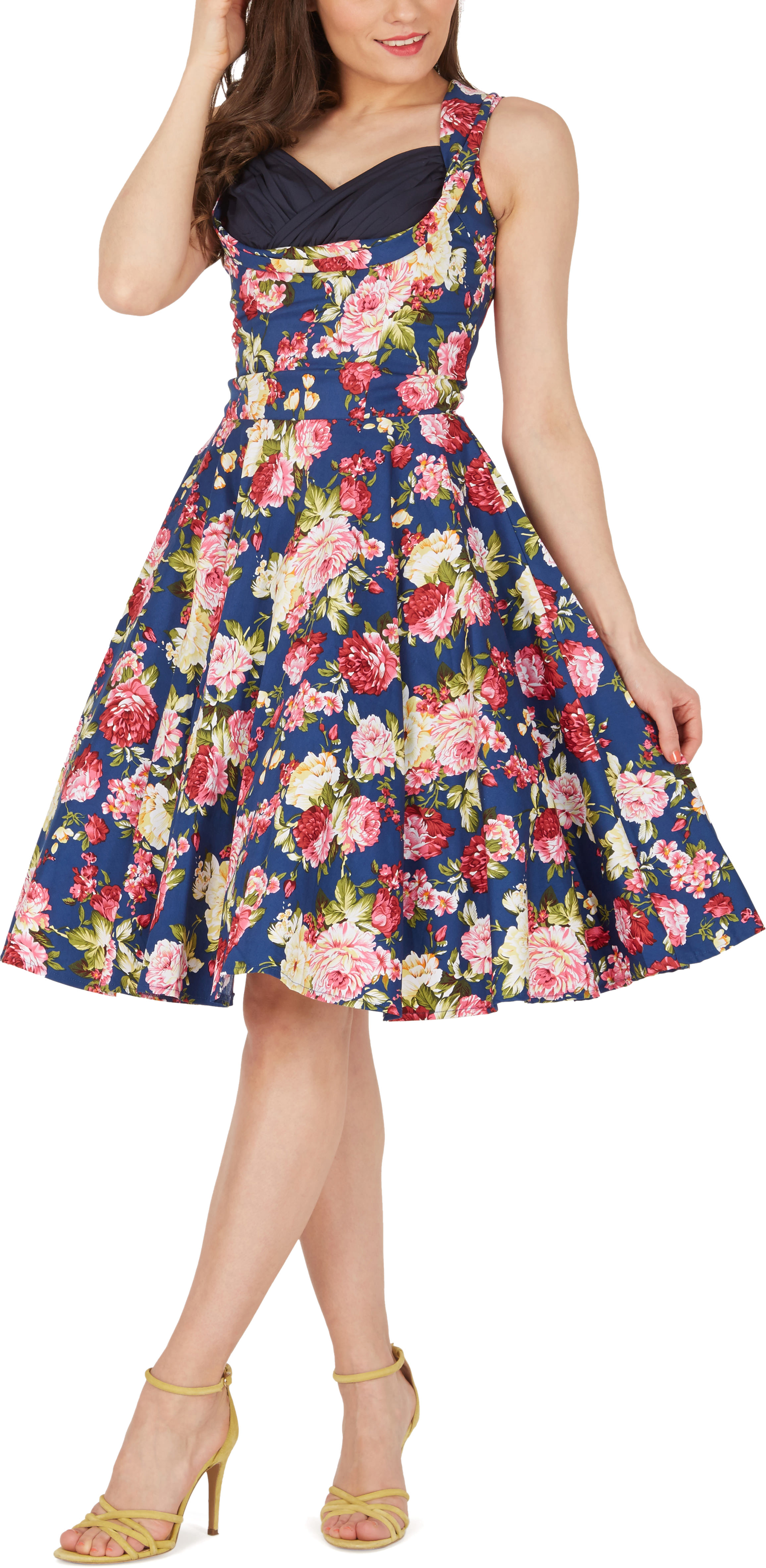 Aura' Classic Divinty Vintage 50's Full Circle Floral Rockabilly Swing