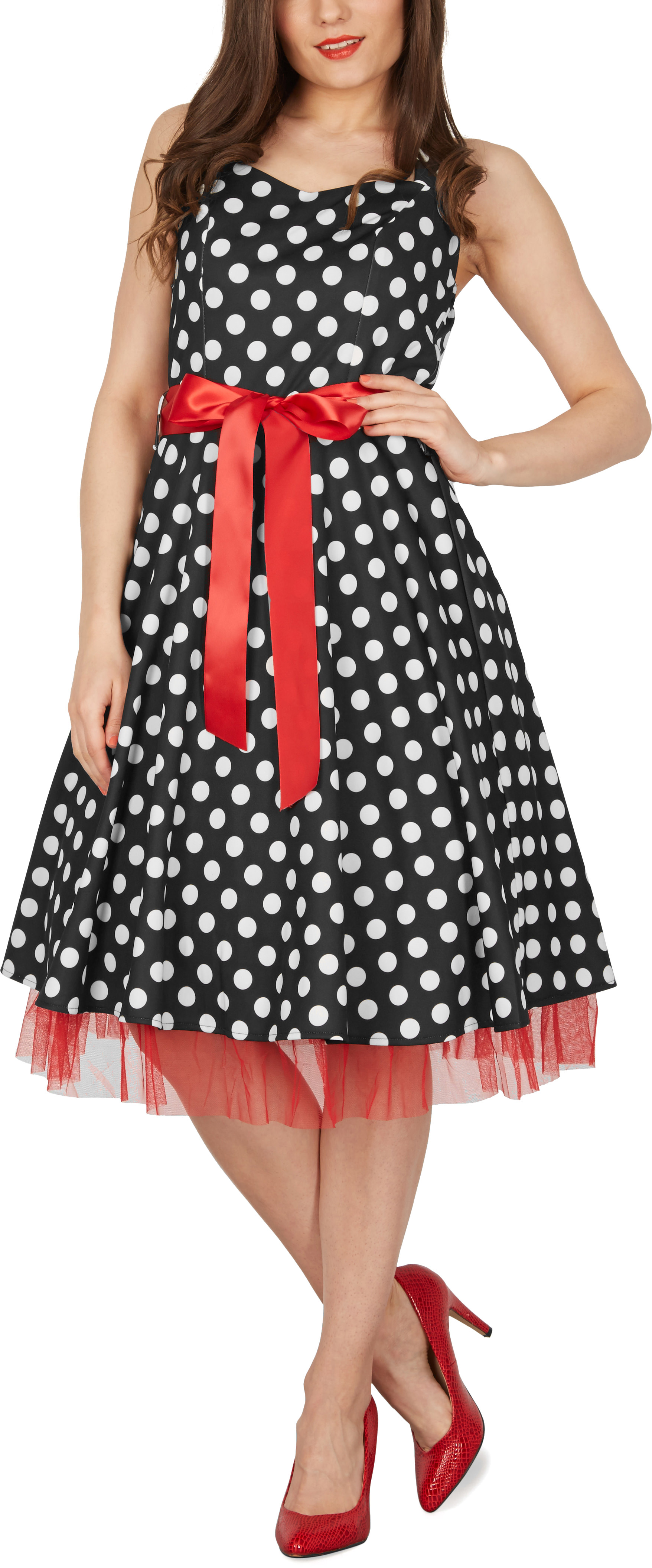 Rhya Vintage Polka Dot Rockabilly S Swing Pin Up Prom Dress Ebay