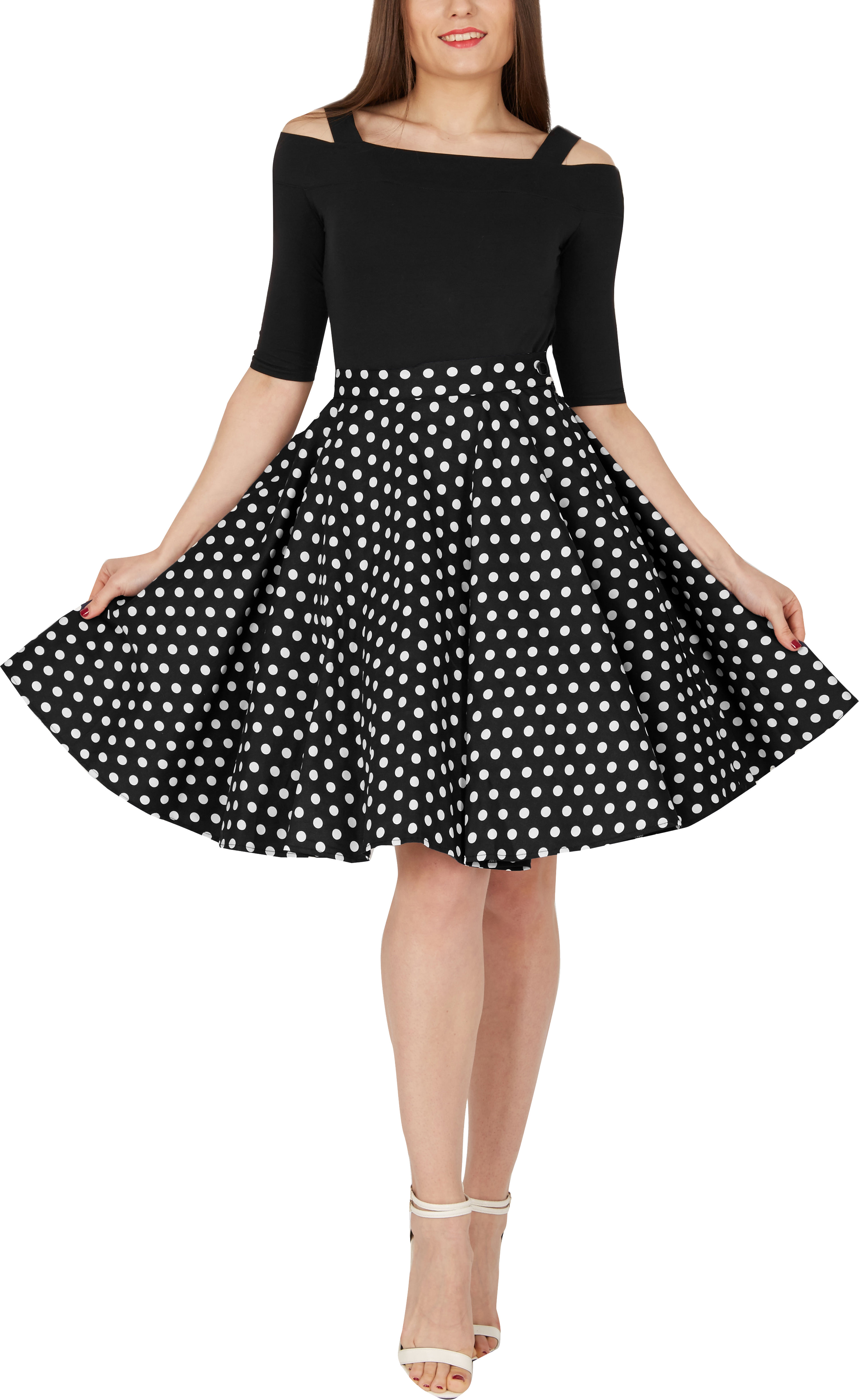 Stunning Vintage Rockabilly Polka Dot Full Circle 1950s Skirt Ebay 6707