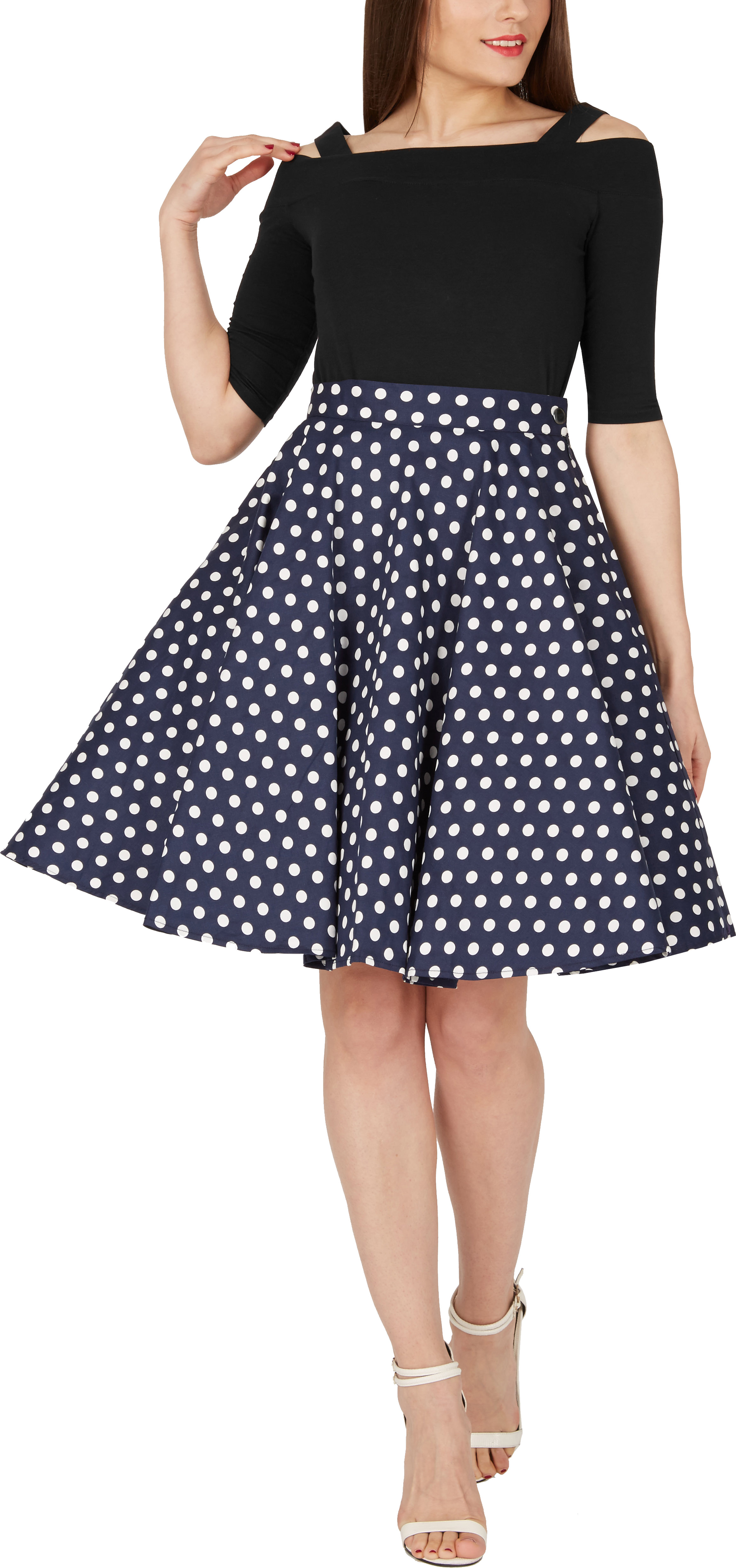 Stunning Vintage Rockabilly Polka Dot Full Circle 1950 S Skirt Ebay