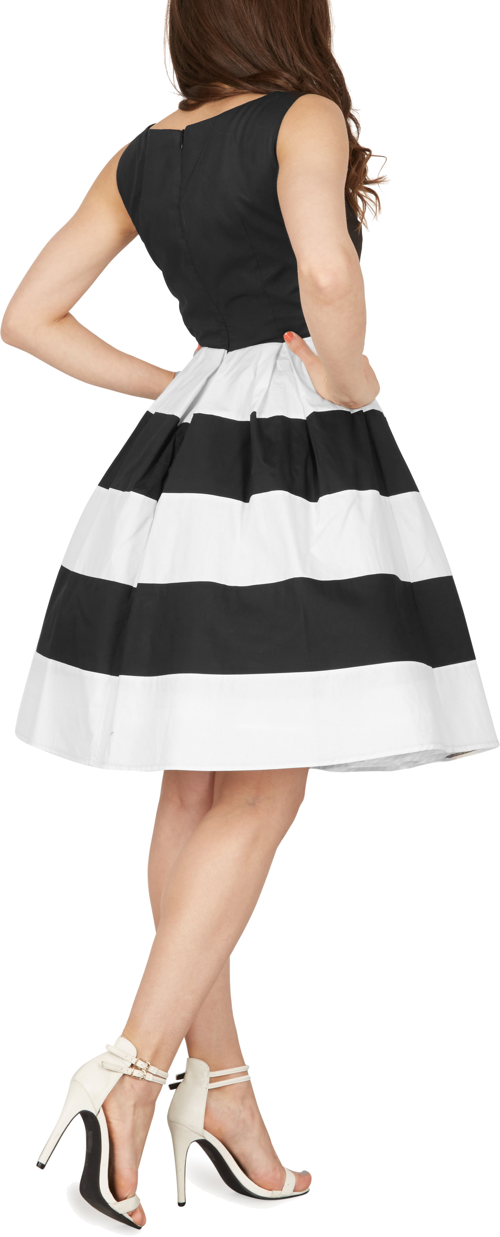 Rockabilly Nero Swing Up Prom Vintage Pin Dress 'lilly' 50's Striped Blackbutterfly fvYRRq