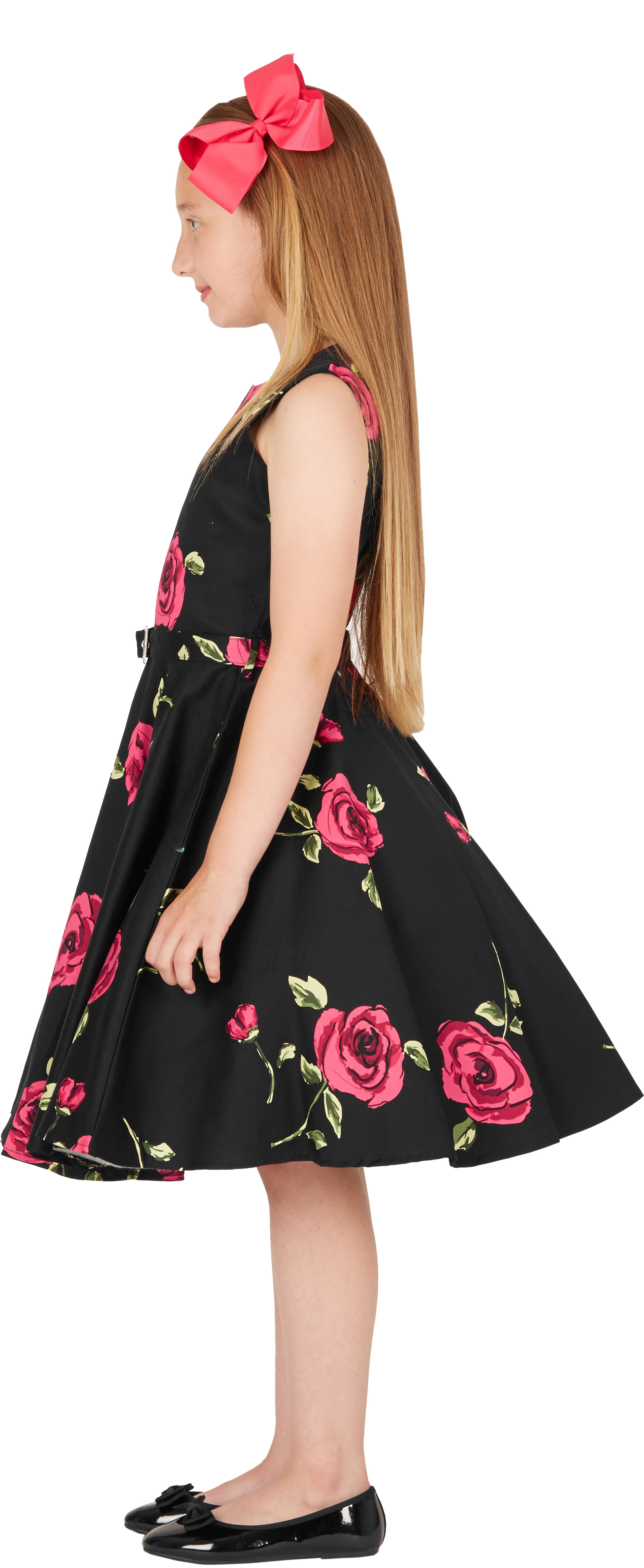 BlackButterfly Kinderen 'Audrey' Vintage Polka Stip Jaren `50 Meisjes Jurk (Zwart - Stippel, 5-6 jaar