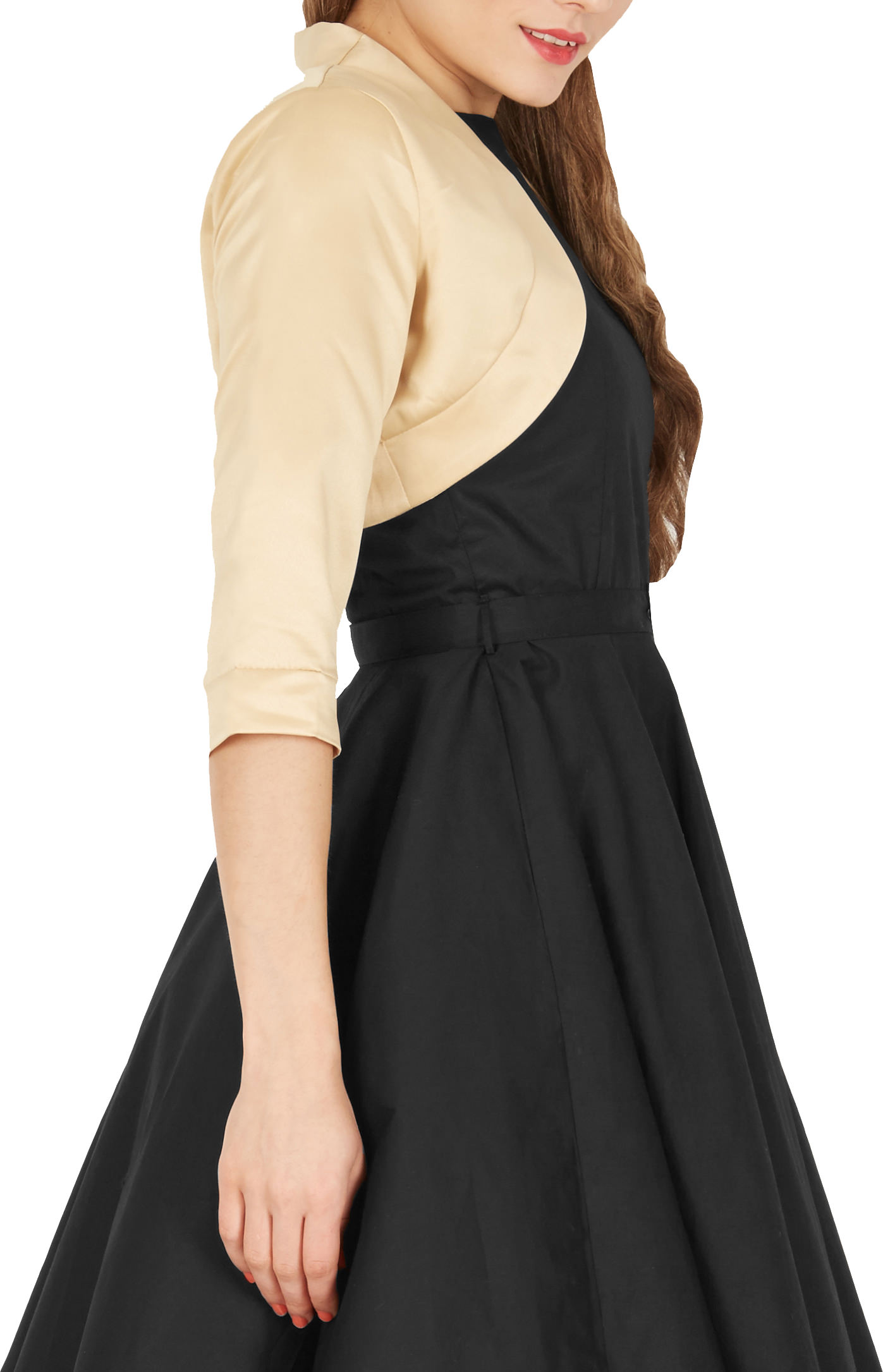 BlackButterfly Boléro Satin Manches Longues Formel - Élégance Vintage Pour Robe De Soirée