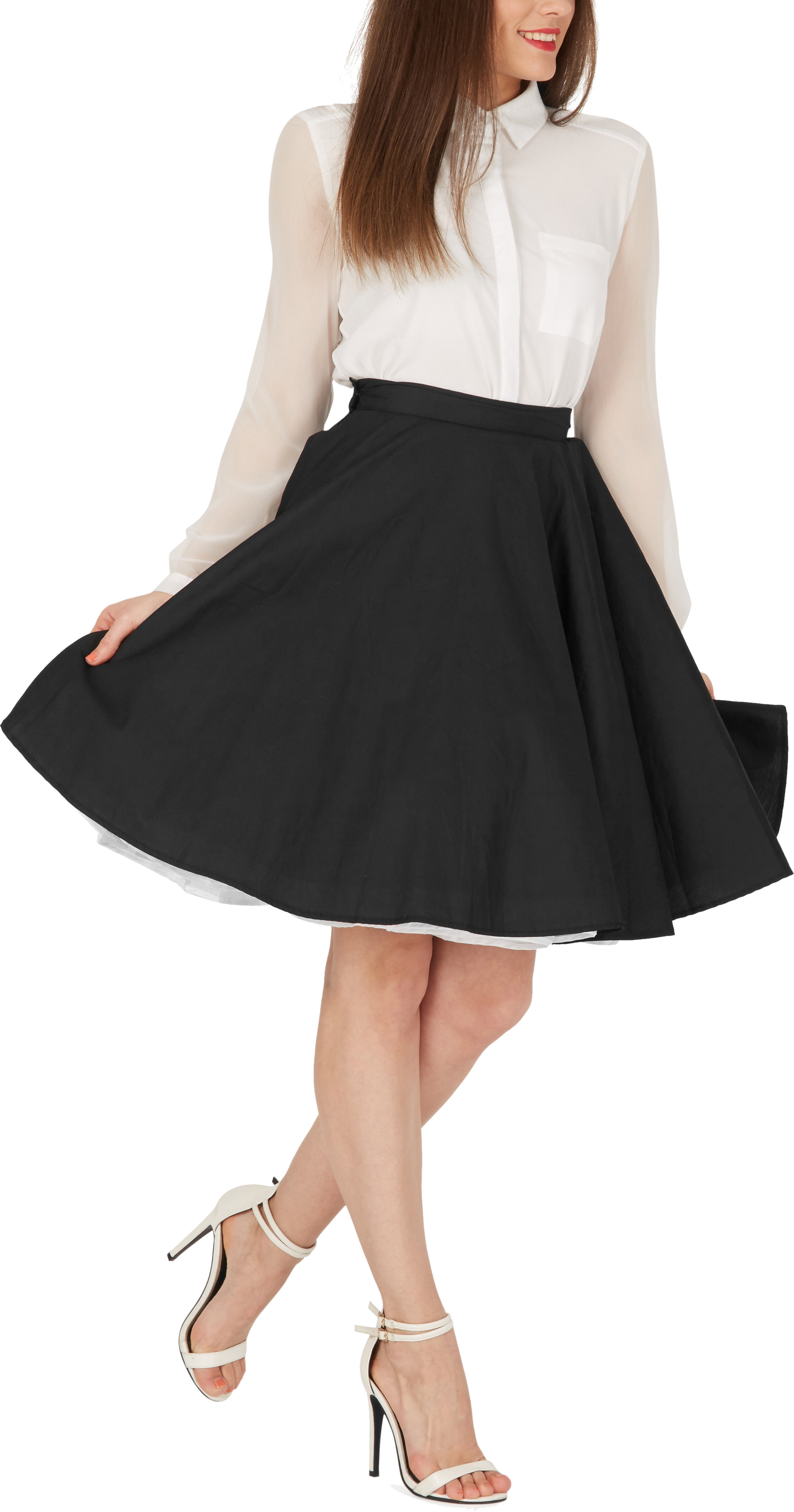ameri vintage emilie tuck flared skirt