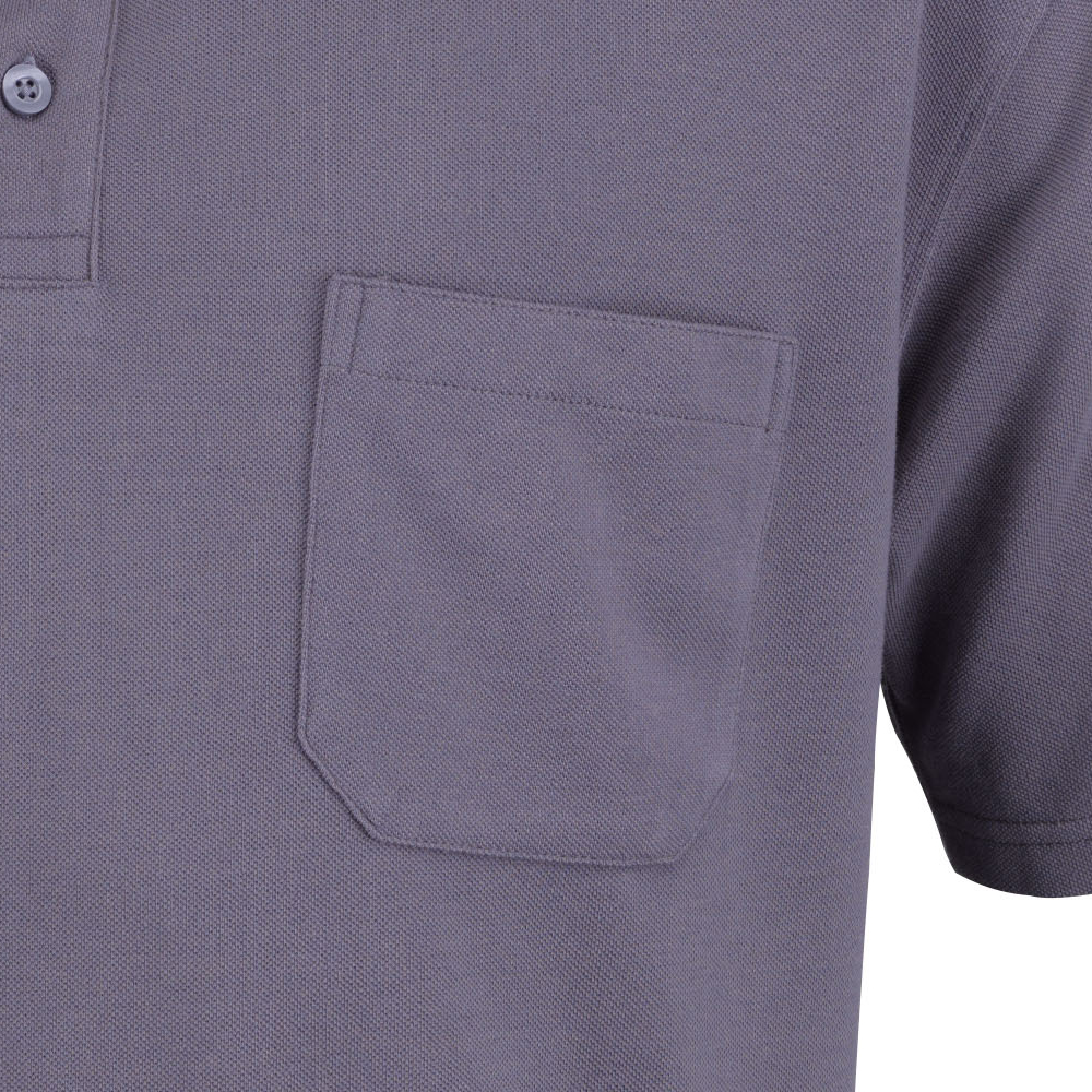 Jcb Mens Work Polo Shirt With Pocket Heavyweight Tshirt Plain Grey Top