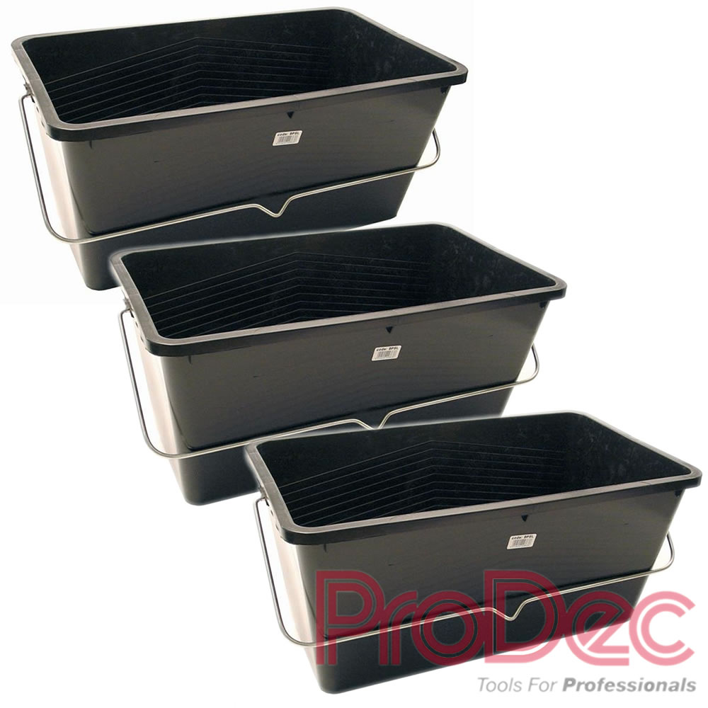 ProDec 25 Litre Large Black Plastic Scuttle Paint Kettle With Handles