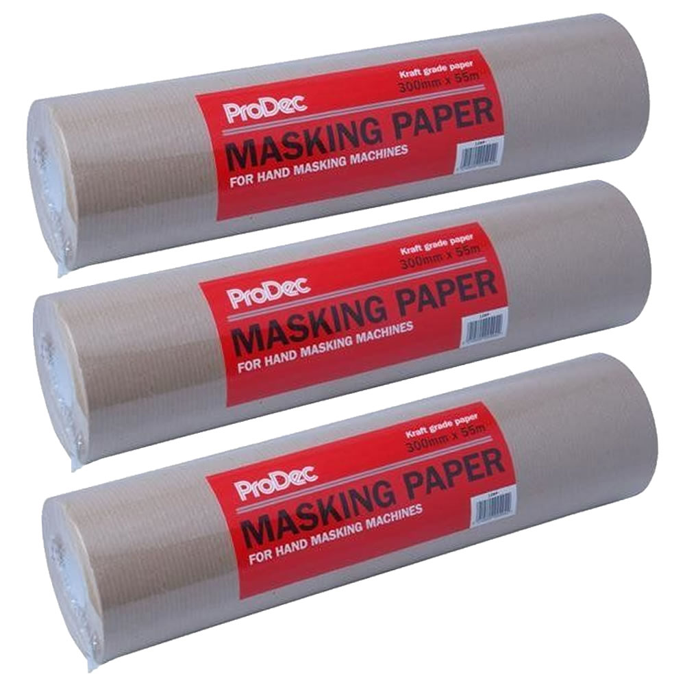 ProDec Masking Paper 12" Inch Large 55 Metre Roll Brown Tape Cars Paint 12MP 