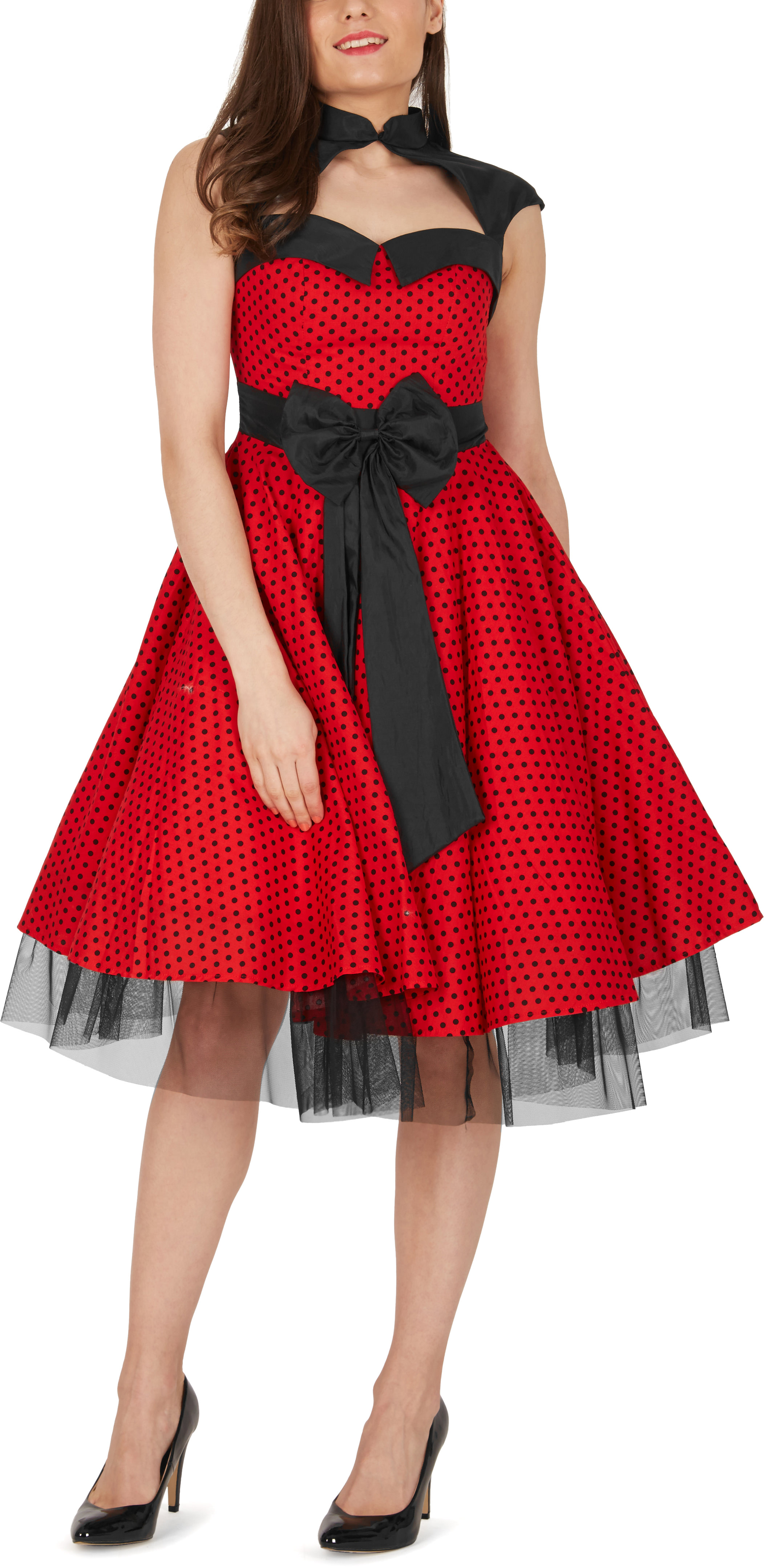 Athena' Polka Dot Large Bow 50s Rockabilly Evening Swing Pin Up Prom ...