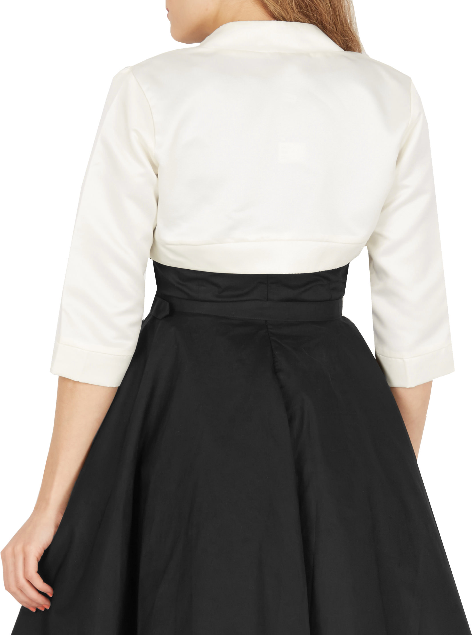 Boléro Manches Longues En Satin BlackButterfly – Veste Légère Formelle Pour Robe, Style Rétro