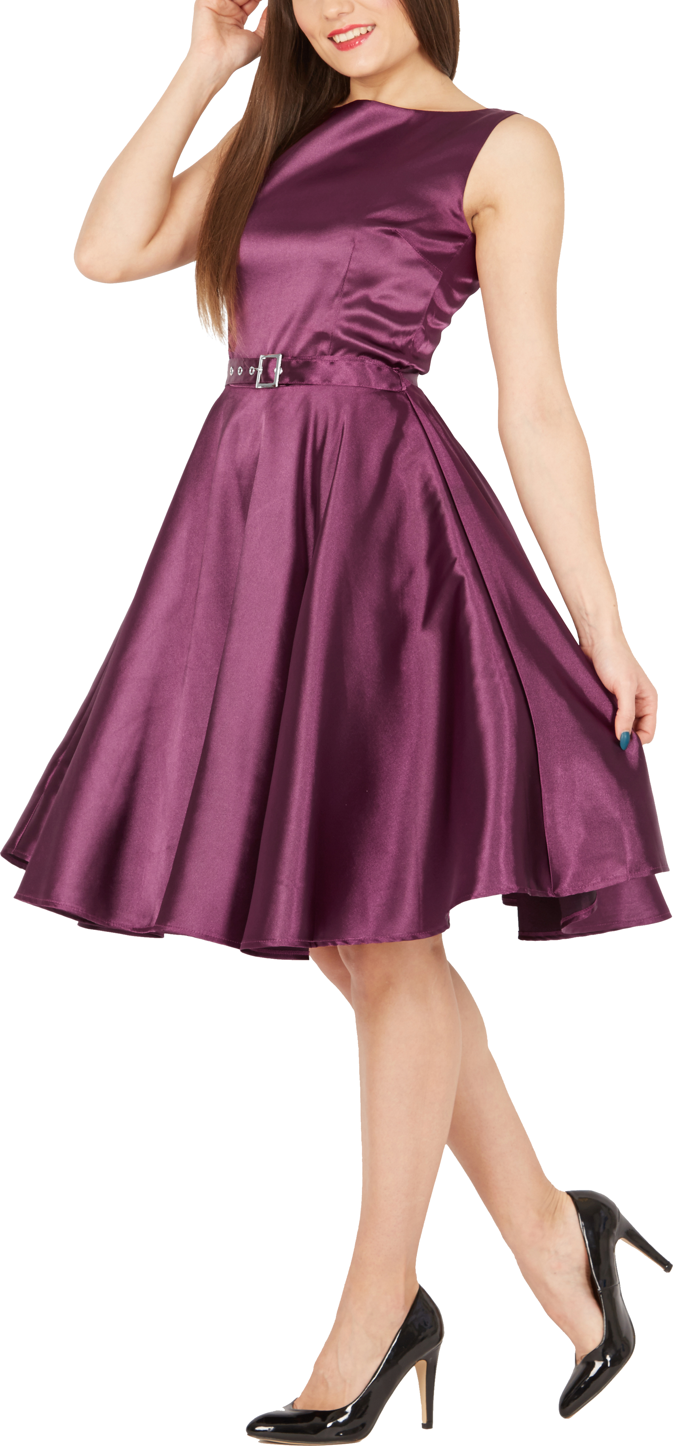 Audrey Vintage Satin Klarheit Vintage Fünfziger Rockabilly Swing Kleid ...