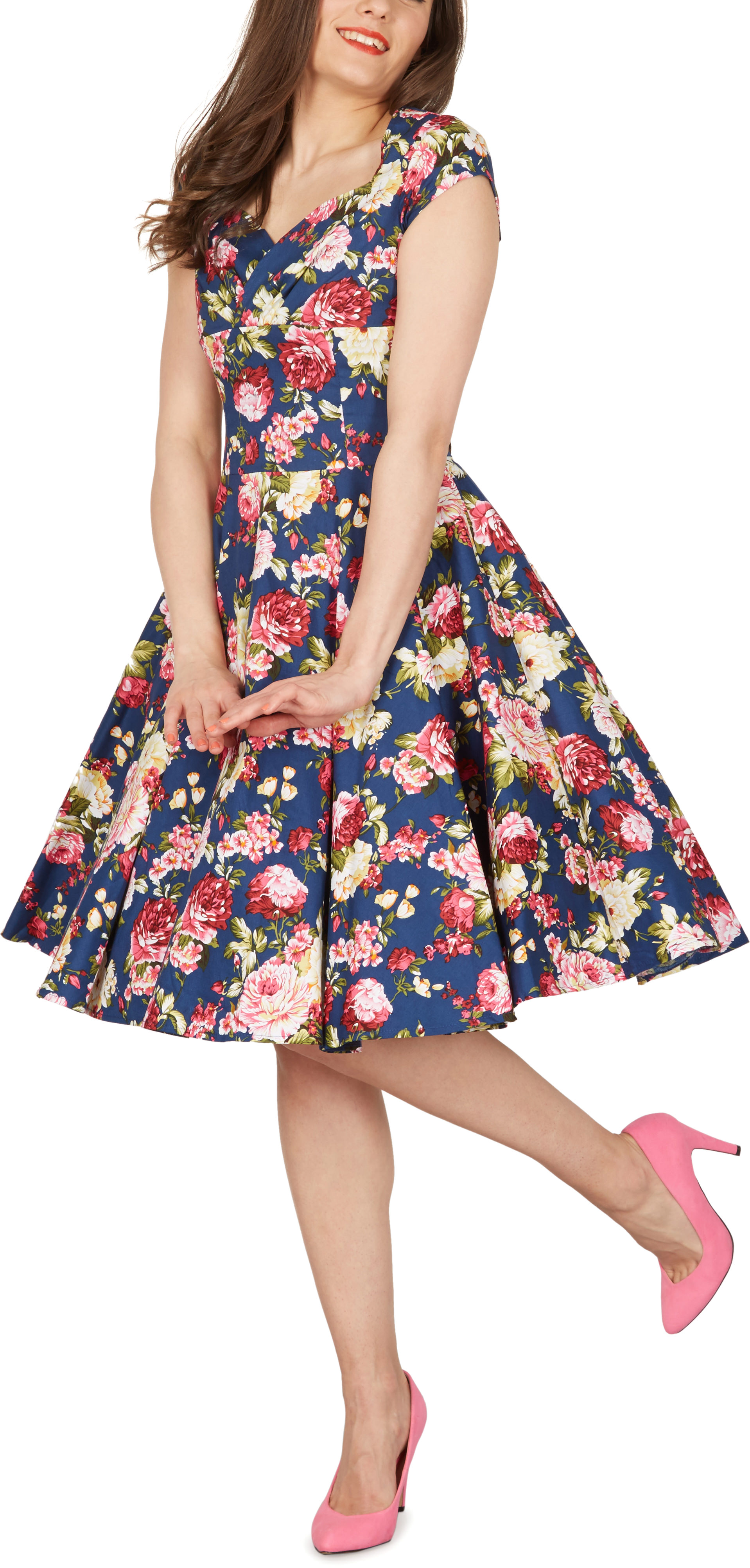 Floral Vintage 1950's Full Circle Rockabilly Party Bridesmaid Swing ...